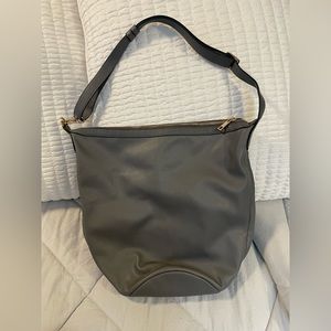 Women’s gray faux leather purse